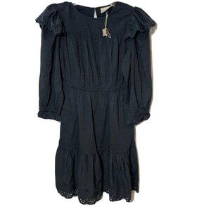 Universal Thread Ruffle Prairie Tiered Dress Black S Flutter Cottagecore New